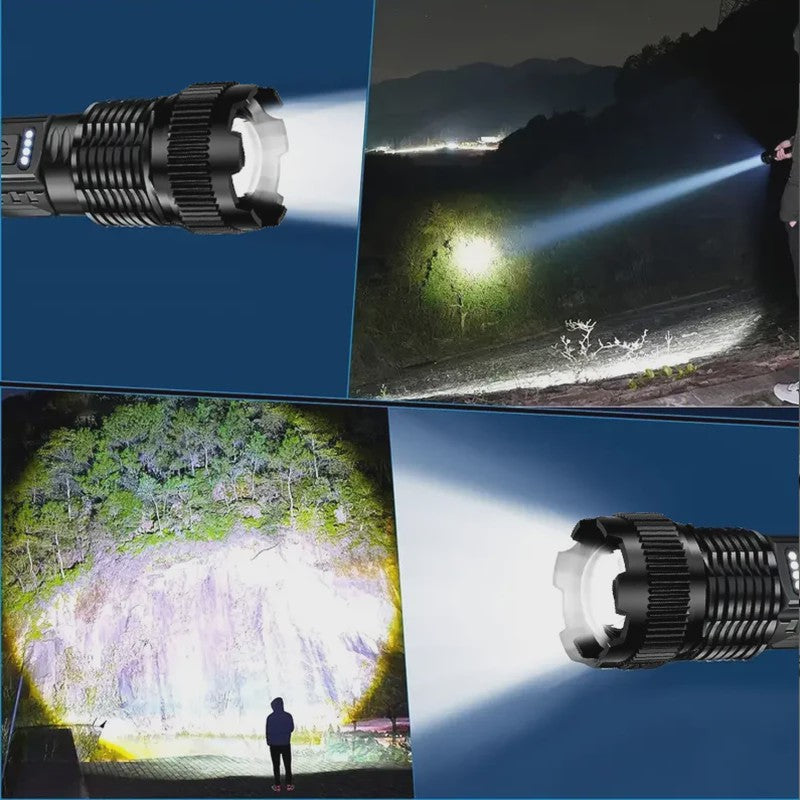 Krachtige Oplaadbare LED Zaklamp Tactisch met Zoom & 6 Modi