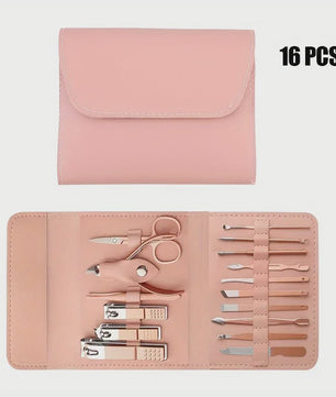 Professionele 16-delige Manicure & Pedicure Set met Reisetui