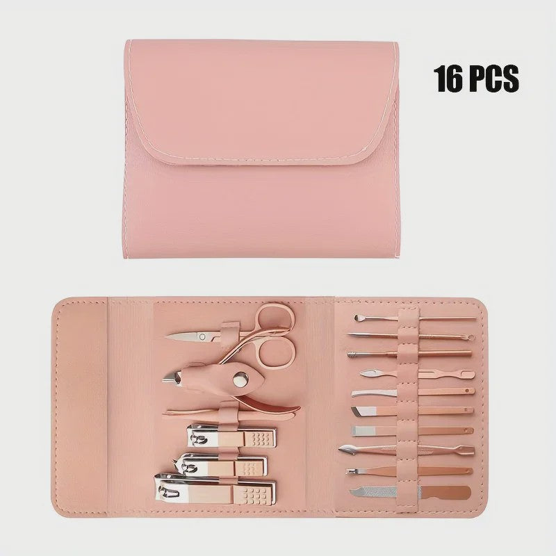 Professionele 16-delige Manicure & Pedicure Set met Reisetui