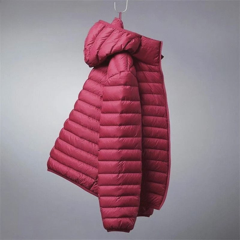 Lichte Heren Winterjas met Capuchon - Strak Design & Warmte