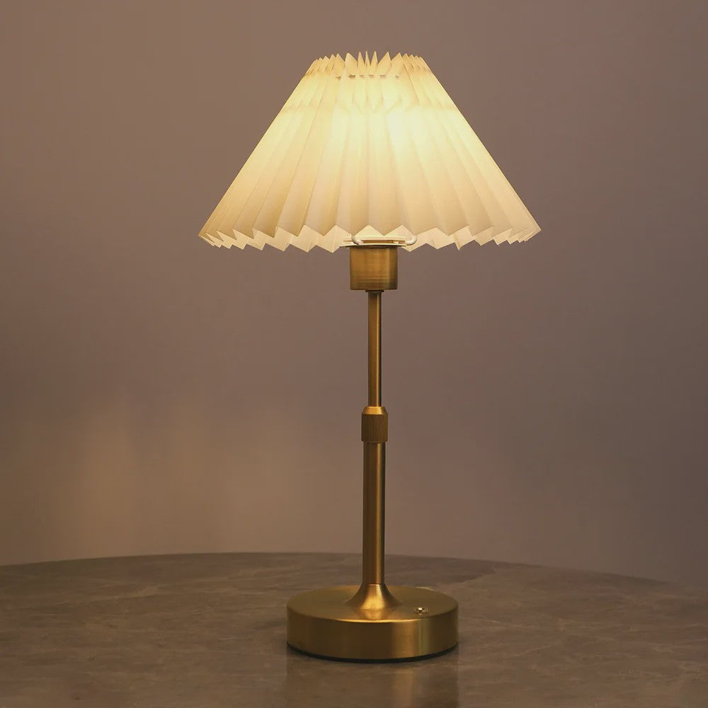 Draadloze Tafellamp met Stoffen Kap - Oplaadbaar & Dimbaar met Touch Switch - Warm Licht