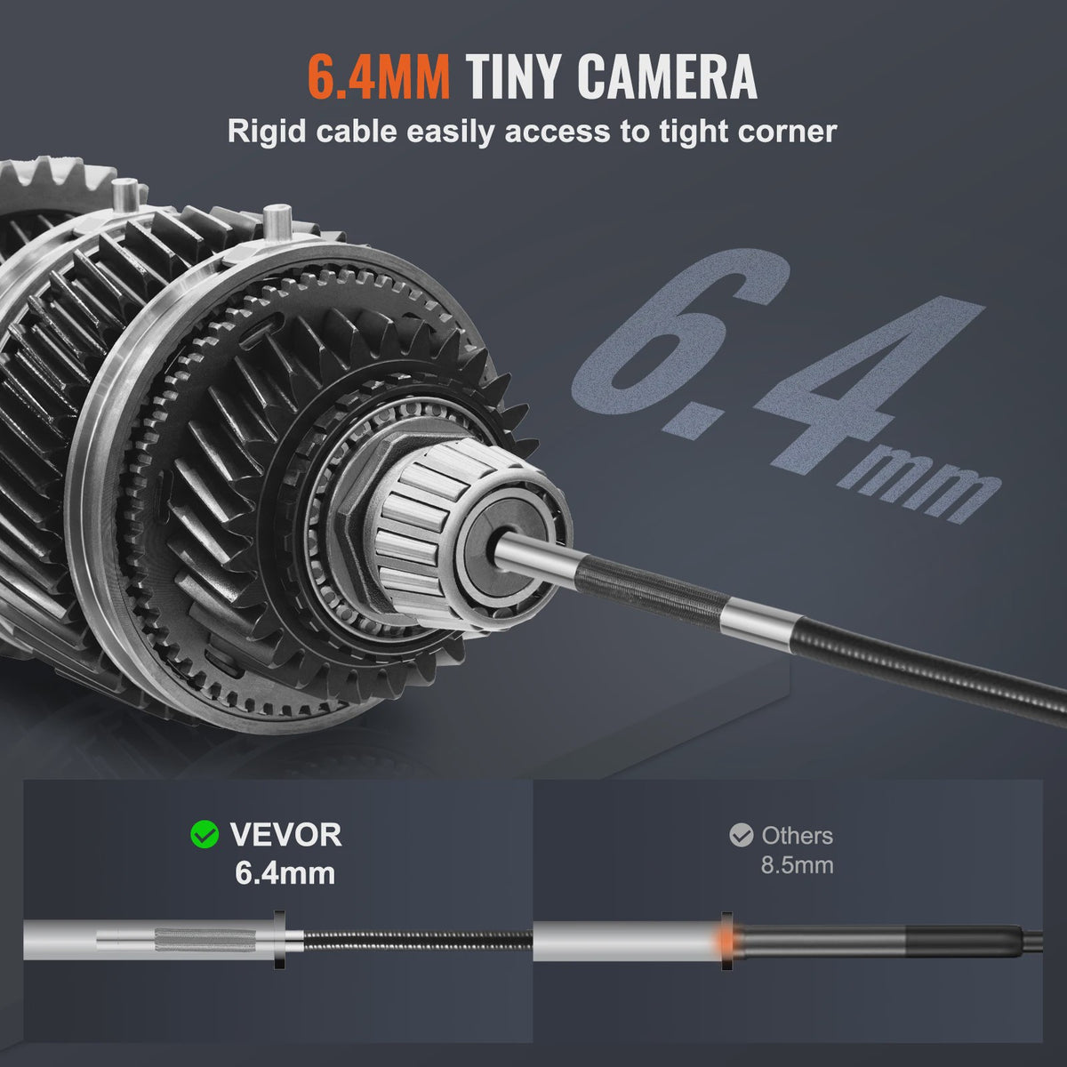 Articulerende Endoscoop Camera met 5" HD Scherm en 6.4mm Lens