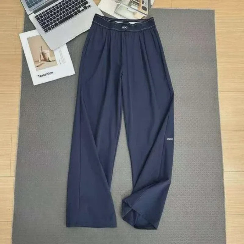 Dames Zomer Broek Hoge Taille Wijde Pijpen Ademend Casual Yoga Sweatpants