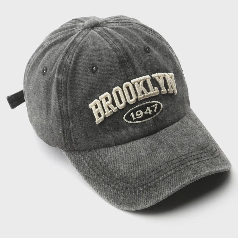 Retro Brooklyn Baseball Cap - Katoen, Verstelbaar, Unisex