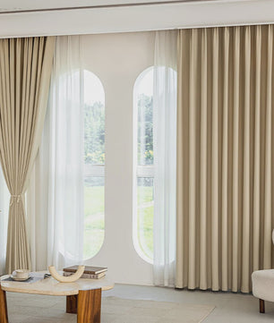 Moderne Dikke Chenille Blackout Gordijn met Golfpatroon - Geluidsisolerend & Zonwerend