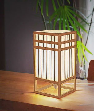 Japanse Bamboe Boeklamp - Minimalistische Sfeerverlichting voor Bureau en Nachtkastje