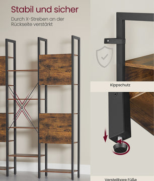 Industriële Boekenkast met 14 Planken - Metalen Frame voor Woonkamer & Kantoor
