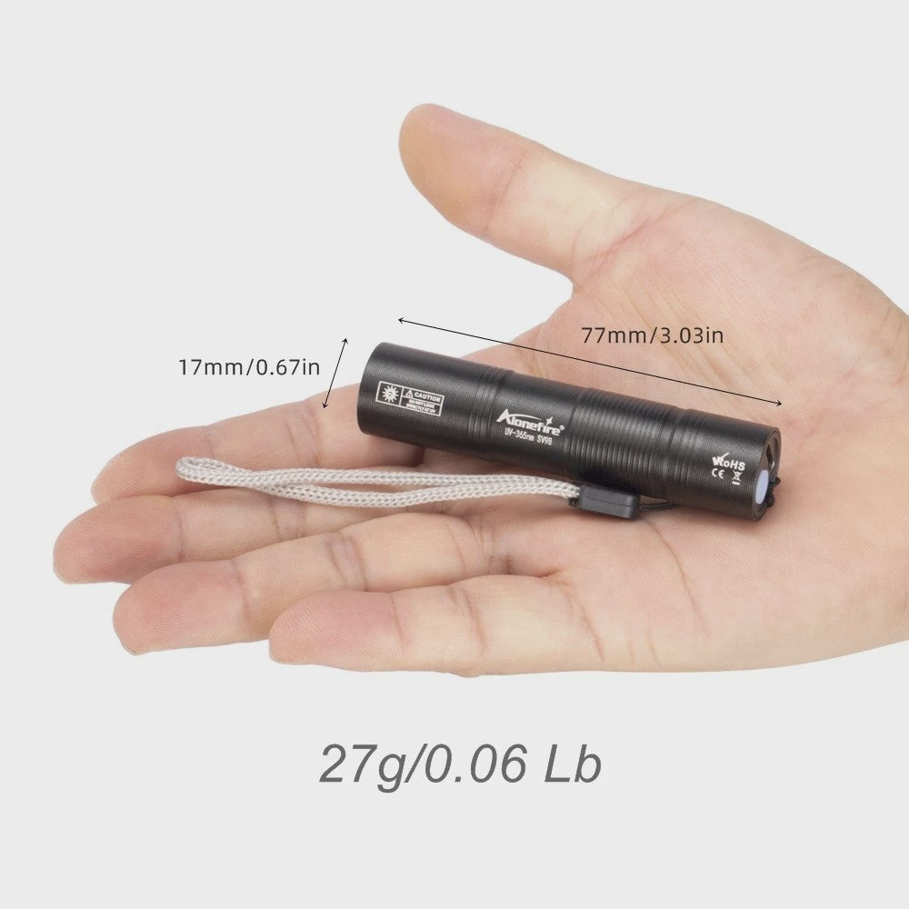 Compacte 365nm UV Zaklamp - USB Oplaadbaar - Multifunctioneel Detectielicht