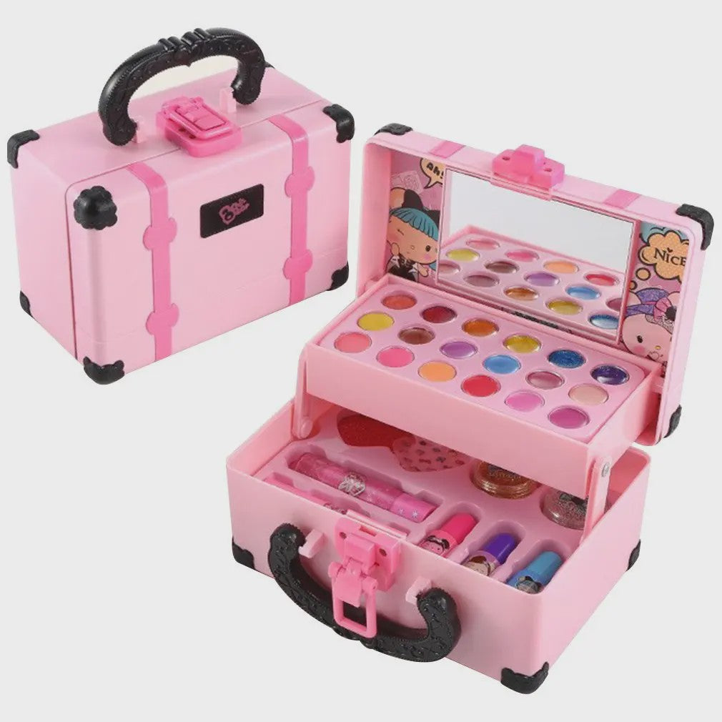 Prinsessen Make-up Koffer Speelset voor Kinderen - Veilige Kinderspeelgoed Make-up met Oogschaduw, Lippenstift en Nagellak
