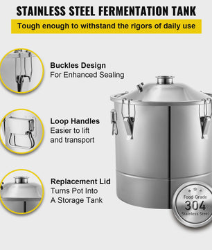 70L RVS Alcohol Distilleerder - Wijn & Alcohol Maken Kit met Thermometer