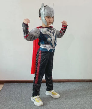 Thor Muscle Held Cosplay Kostuum Compleet met Mjölnir Hamer - Kinderen Halloween & Carnaval