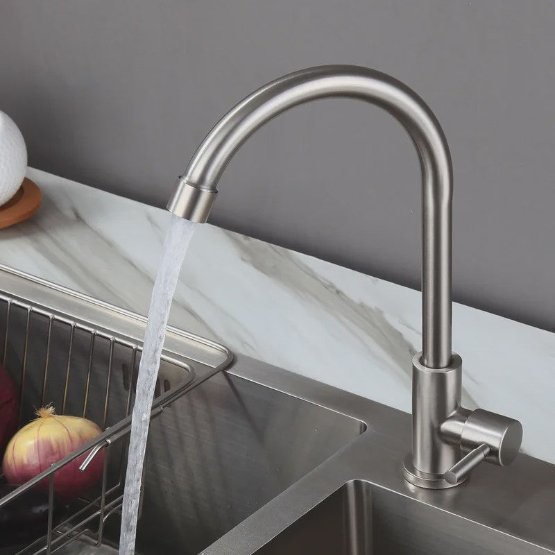 RVS Keukenkraan - Zwenkbaar, Enkel Koud Water