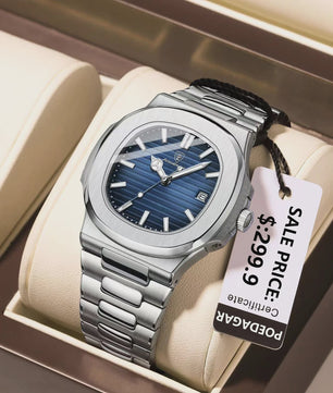 POEDAGAR Luxe Herenhorloge - RVS, Waterdicht, Lichtgevend & Datumfunctie