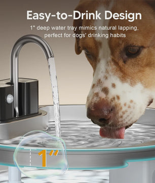 7L Roestvrijstalen Slimme Drinkfontein voor Katten en Honden met Sensor en Oplaadbare Batterij
