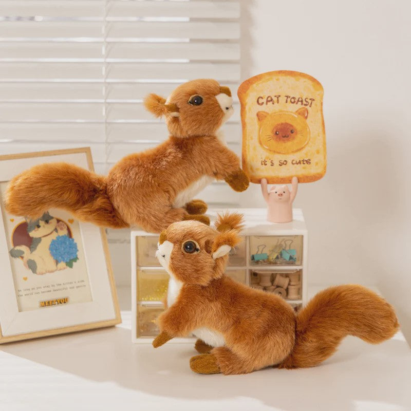 Schattige Zittende Eekhoorn Pluche Knuffel - Perfect Cadeau voor Kinderen