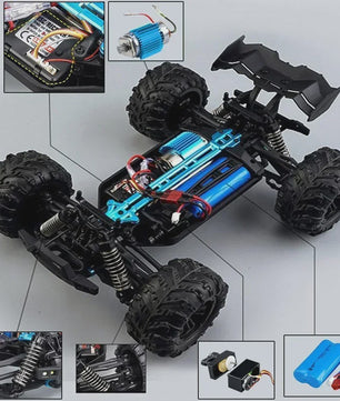WLtoys 16102 1:16 RC Monster Truck - 50KM/H High Speed 4WD Off-Road Auto met LED