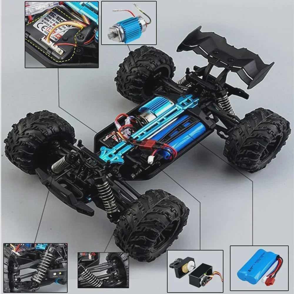 WLtoys 16102 1:16 RC Monster Truck - 50KM/H High Speed 4WD Off-Road Auto met LED