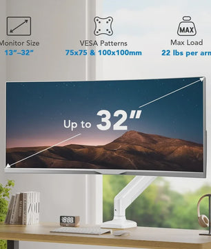 Universele Monitor Arm voor Schermen tot 32 Inch - Bureau Mount met Verstelbare Hoogte en Kanteling