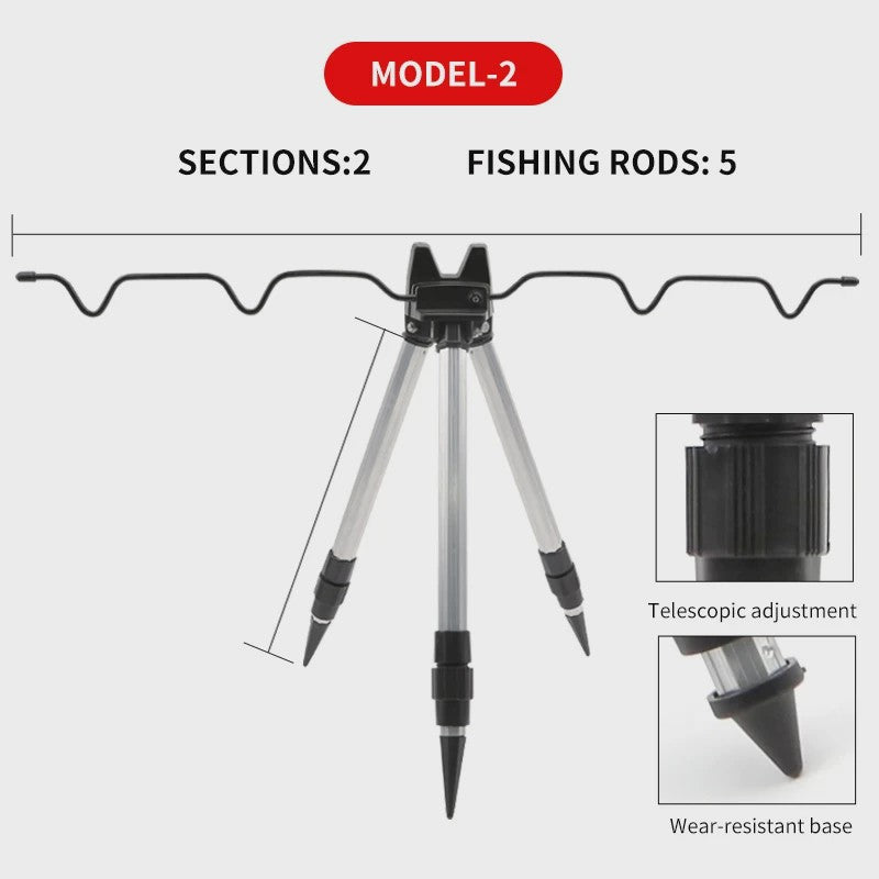 3-Delige Telescopische Hengelsteun Tripod met Sterke Basis voor Vissers