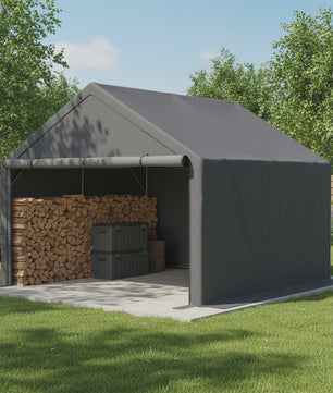 Donkergrijze Fietsenstalling Tent - 305x296x233cm - Outdoor Opslag voor Fietsen & Tuin Gereedschap