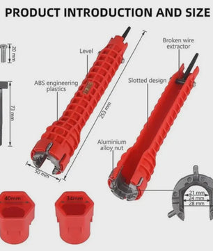 14-in-1 Multifunctionele Kraan & Gootsteen Sleutel Kit voor Sanitair Reparatie & Installatie