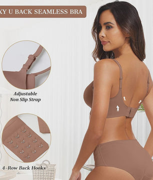 Comfortabele Draadloze BH met Diepe V-hals - Naadloze Push-Up voor Dagelijks Gebruik