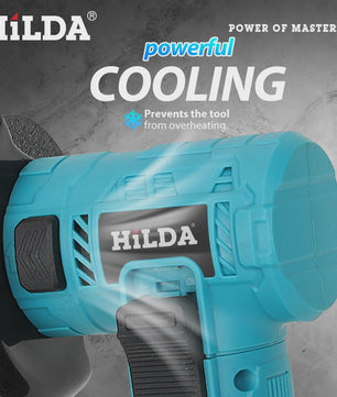HILDA Mini Haakse Slijper 3 Inch - Draadloos, Borstelloos & Krachtig voor Hout, Keramiek & Metaal (21V)