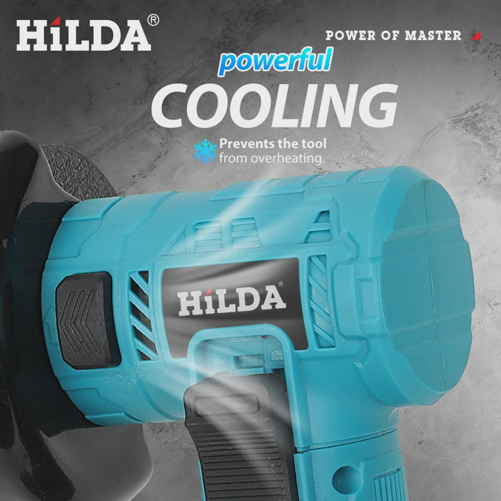 HILDA Mini Haakse Slijper 3 Inch - Draadloos, Borstelloos & Krachtig voor Hout, Keramiek & Metaal (21V)