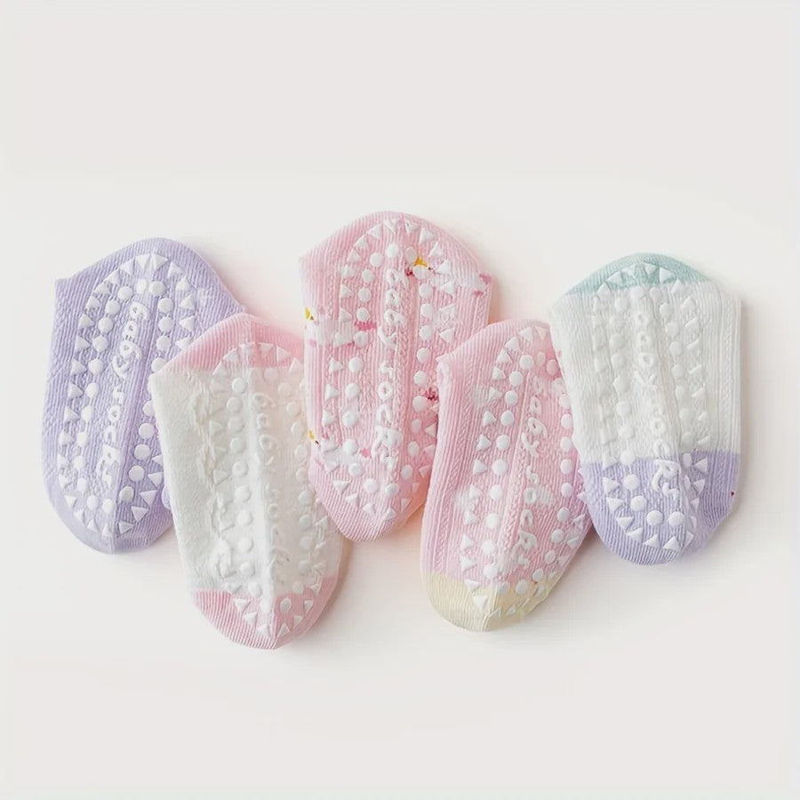 5 Paar Antislip Sokken Kinderen - Unicorn & Hartjes - Zacht & Comfortabel
