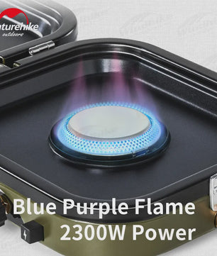 Naturehike Dubbele Camping Gasbrander 1700W met Grillplaat - Lichtgewicht & Draagbaar