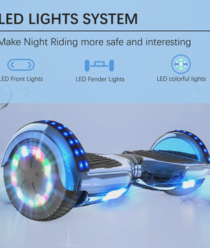 RCB Hoverboard 6.5 Inch Zelfbalancerend Elektrisch voor Kinderen & Volwassenen met Bluetooth en LED Verlichting