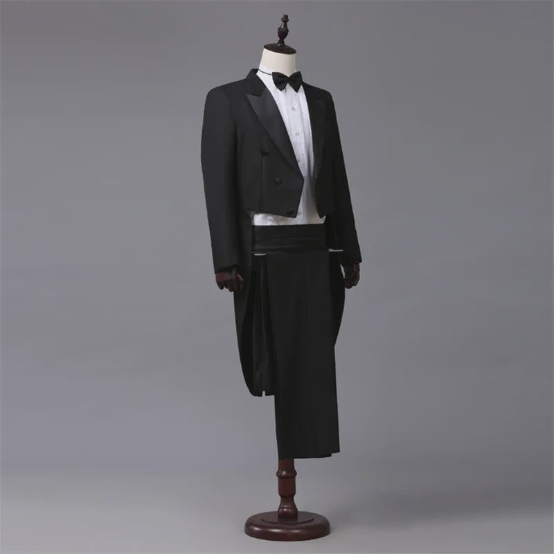 Klassieke Heren Rokkenjas - Stijlvolle Magician & Singer Outfit