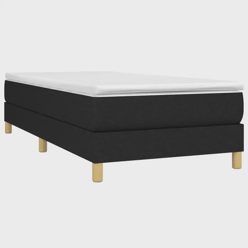 Zwart Stoffen Bedframe met Lattenbodem 90x200 cm - Stevig Ondersteuningssysteem voor Eenpersoonsbed