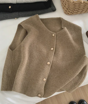 Elegante Gebreide Vest Dames - Mouwloos Vest met Knopen