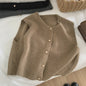 Elegante Gebreide Vest Dames - Mouwloos Vest met Knopen