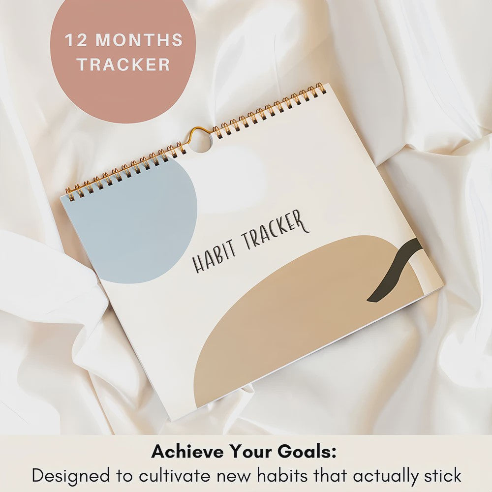 Motiverende Habit Tracker Kalender & Journal - 12 Maanden OngeДата, Plan Je Doelen