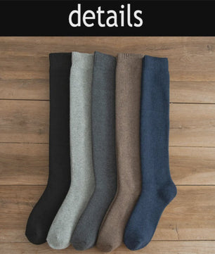 6 Paar Heren Kniehoge Thermosokken - Warm & Dik - Compressie - Maat 38-44