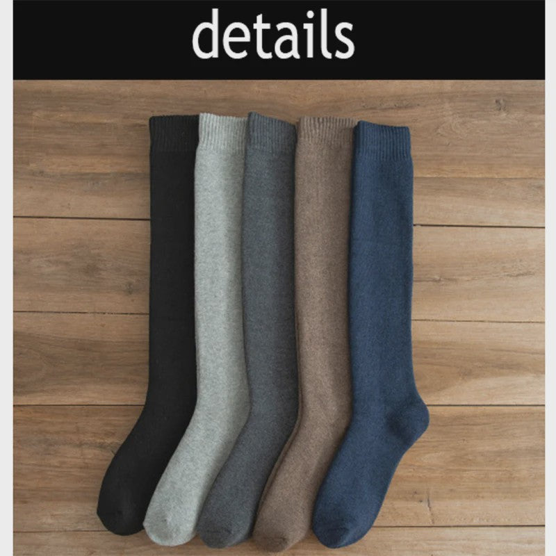 6 Paar Heren Kniehoge Thermosokken - Warm & Dik - Compressie - Maat 38-44