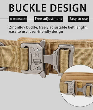 Sterke Tactische Hondenhalsband met Metalen Gesp - Nylon, Verstelbaar voor Training & Dagelijks Gebruik