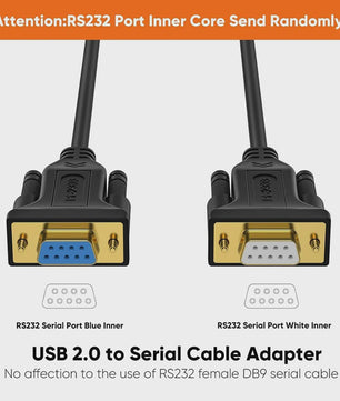 USB naar RS232 Seriële Kabel Adapter (DB9 Female) met PL2303 Chip - 2 Meter