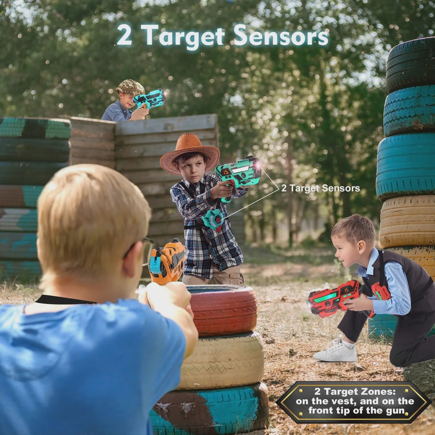 VATOS Laser Tag Pistolen Set voor 2-4 Spelers - Real-time Sync Schietspel Indoor/Outdoor Cadeau voor Kinderen