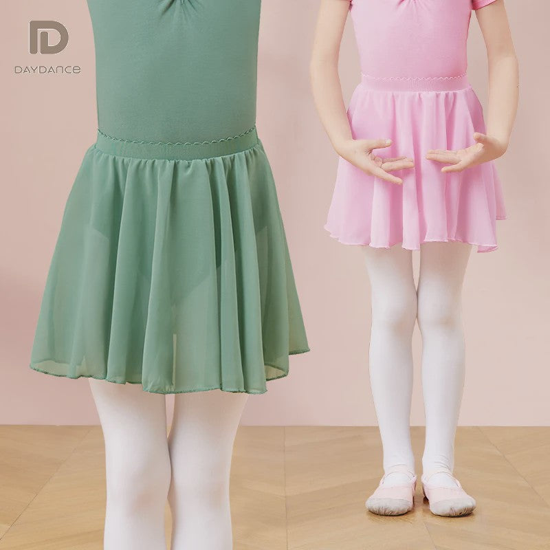 18 Colours Ballet Skirt Girls Toddler Kids Dance Chiffon Skirt Elastic Waist Short Dance Skirt for Girls Tutu Skirt for Ballet