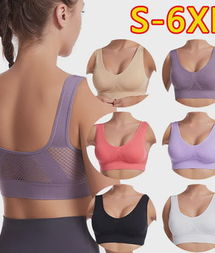 3-Pack Ademende Seamless Sport BH met Vulling - Plus Size & Draadloos - S-6XL