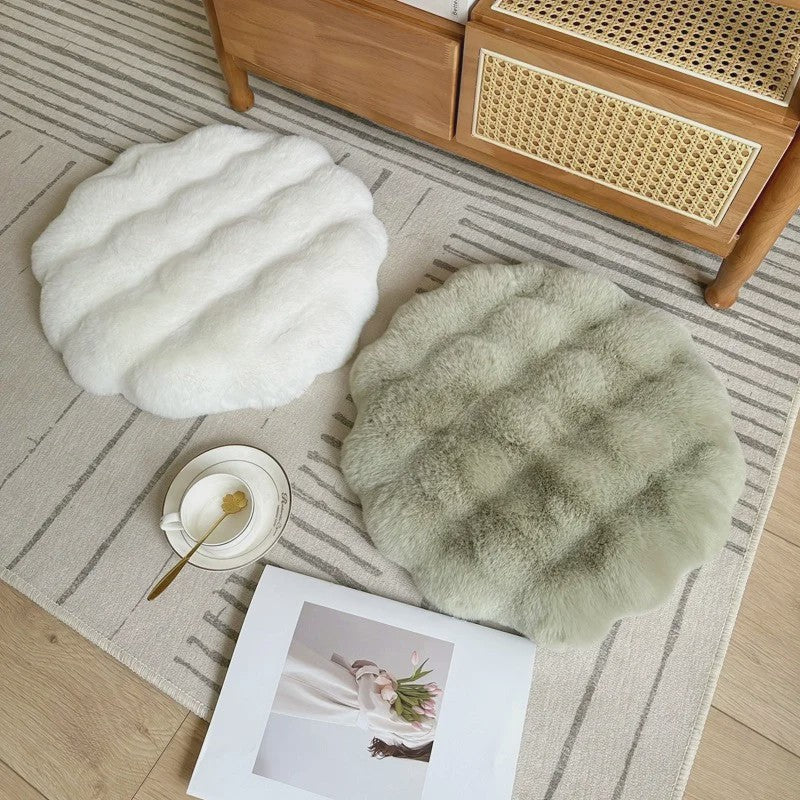 Luxe Pluche Zitkussen met Memory Foam - Rond, Zacht & Comfortabel