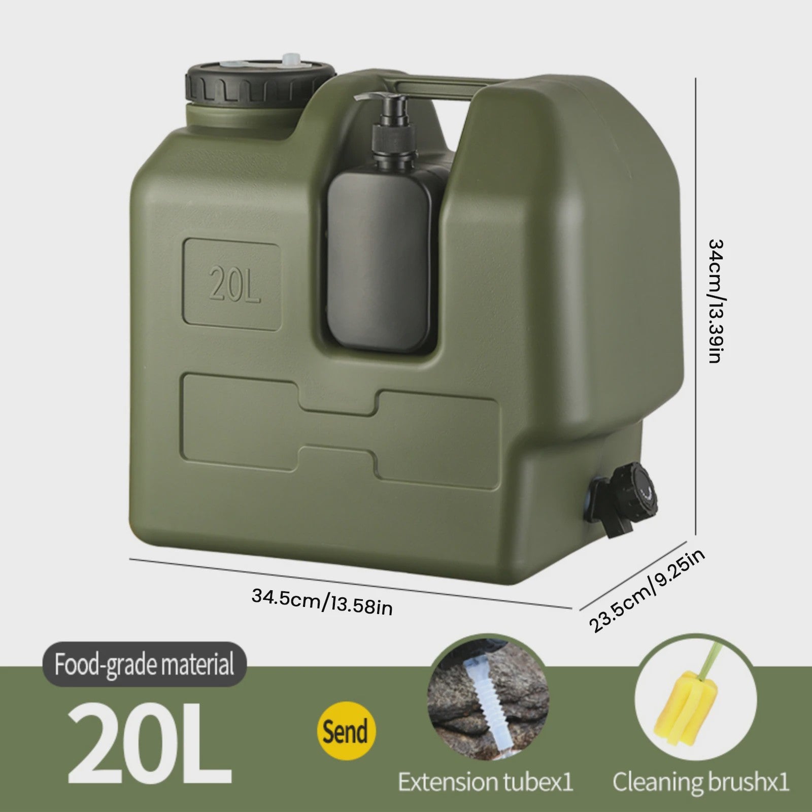 20L Draagbare Watercontainer met Kraan - Ideaal voor Camping, Vissen en Picknicks