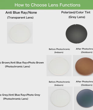 ZENOTTIC S-Maat Vierkante Bril - Blauwlichtfilter & Fotocromisch - Unisex Optische Bril