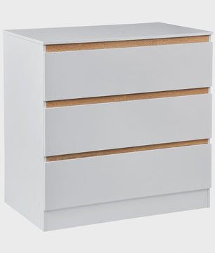 Moderne Witte Ladekast met 3 Lades - 80x78x48cm - Stijlvolle Opberger voor Woonkamer, Slaapkamer of Hal