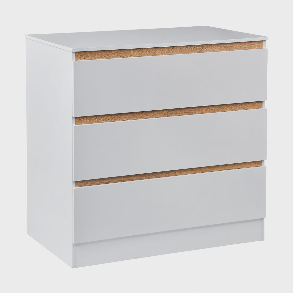 Moderne Witte Ladekast met 3 Lades - 80x78x48cm - Stijlvolle Opberger voor Woonkamer, Slaapkamer of Hal