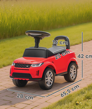 Land Rover Licentie Loopauto Rood voor Kinderen 18-36 Maanden met Geluid en Opbergruimte