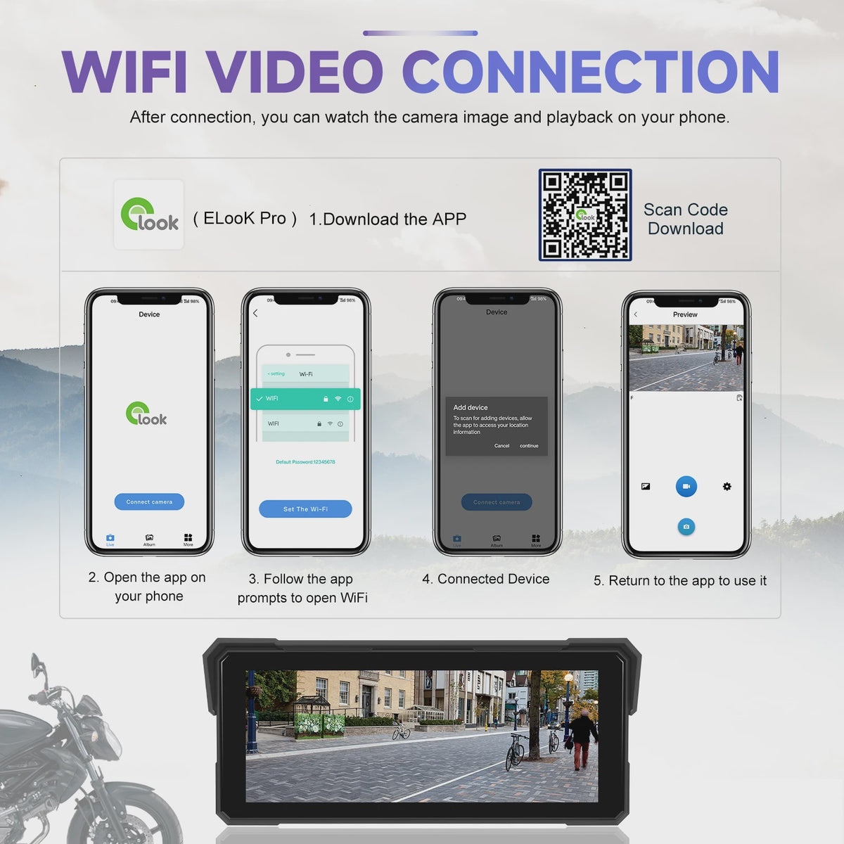 Podofo 8.1" Motorfiets Dashboard: Smart Player met CarPlay, Android Auto & Navigatie